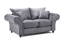 Honeypot Sofa - Windsor 2 Seater Sofa for Living Room - Soft Grey Fabric Upholstered Couch | Setup Included | Made in EU | Built to Last (Grey, 2 Seater)