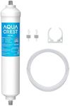 AQUA CREST 5 Years Capacity -Inline Water Filter for Refrigerator with 1/4-Inch Direct Connect Fittings, Idea for Ice Maker, RV, Refrigerator, RO System, In Line Water Line Filter, Reduces PFAS/PFOA