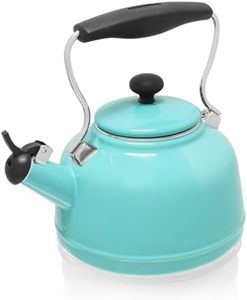 Chantal Vintage Enamel on Steel Whistling Teakettle, 1.7 quart, Aqua