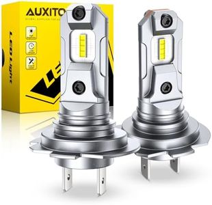 AUXITO H7 LED Bulb, 500% Brighter Ultra-Bright 6500K White, 1:1 Mini Size No Adapter Required, Plug N Play, Long Lifespan, No Flicker, 99% Compatibility, 2PCS