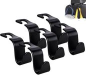 LEIAOLY Car Seat Headrest Hook 6 Pack Hanger Storage Organizer Universal for Handbag Purse Coat fit Universal Vehicle Car Black S Type