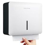 HUOTDY SUNTYS Paper Towel Dispenser Wall Mount, Hand Towel Dispenser for Bathroom/Restroom with Lock, Commercial Paper Towel Holder, Trifold Paper Towels Dispenser for Kitchen Office (White)