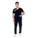 S3 Designs Unisex Cotton Half Sleeves Scrub Set With Pocket | Uniform For Doctors,Anesthetist, Nurses Uses For Professional Wear, Navy Blue(Size-M)