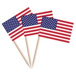 100 Pcs United States Toothpick Flag Toothpicks Flags for Cocktail and Cake Decoration at Parties Celebrations and Sports Events