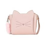 Small Crossbody Purses for Teen Girls,Cute Cat Girl Purse with Pendant PU Leather Shoulder Bags and Cross Body Handbags, Pink