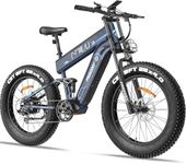 FREESKY Alaska 2025 Dual Battery Electric Bike for Adults 48V 41Ah 160 Miles Extra Long Range E-bike, 250W 15MPH Electric Mountain Bike, 26" Fat Tire Full Suspension E Bike with Dual Hydraulic Brakes