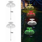 hardoll Solar Decorative Jellyfish Light 7 Color Changing Fountain Shaped Waterproof Outdoor Home Garden Pathway Lawn Driveway(Double Layer,Pack of 2)