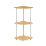 Furinno 3 tier Toolless Shelves, Wood, Beech/White, one size