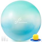 Sportneer Extra Thick Exercise Ball - 25.6''Yoga Ball with Quick Pump - Anti-Burst and Slip Resistant Fitness Ball Chair for Pregnancy and Physical Therapy (Blue Green)