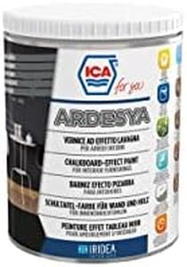 Ica For You Ardesya - Vernice all'Acqua Effetto Lavagna, Per legno e muro, Scrivi con Gesso e cancella, Nero Ardesia, 2.5 L - ADY00-0250