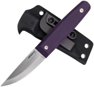 BPSKNIVES Aurora Purple - Fixed-Blade VG-10 Stainless Steel Knife with Kydex Sheath - Small Full Tang EDC Knives - Puukko Knife - G10 Handle Camping Knives