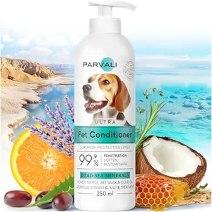 PARVALI Natural Dead Sea Classic Dog Conditioner (250 ml, 8.45 fl oz). Softens and Penetrates Hair, All Breeds Anti-Dryness Protection. Fortified with Honey, Nettle, Beeswax, and Olive Oil. Enjoy!