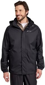 Mountain Warehouse Pakka Mens Waterproof Rain Jacket - Packable Black Large