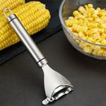 Stainless Steel Corn Peeler Tool | Corn Cob Stripper & Kernel Remover | Sharp Blade, Ergonomic Grip | Easy Clean Sweet Corn Cutter Kitchen Gadget (1)