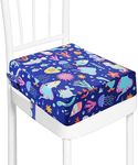 Toddler Booster Seat for Dining Table, Washable Thick Strong Support Portable Booster Chair for Toddlers Eating, Easy Cleaning Booster Seat Cushion Detachable with Fix Straps (Blue-Ocean)