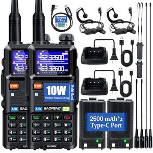 BAOFENG 5RM Ham Radio 10W Long Range Upgrade of UV-5R, Ham Radio Handheld UV-5RM Radio Multi-Band Two Way Radio with 771 Antenna, 2500mAh Battery Rechargeable Walkie Talkies for Adults, 2 Pack