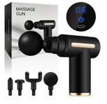 Mini Massage Gun Deep Tissue - Portable 6 Speeds Handheld Muscle Massager with 4 Massage Heads 1800mAh Battery & Type-C Charging, Super Quiet Massage Gun for Muscle Pain Relief Recovery