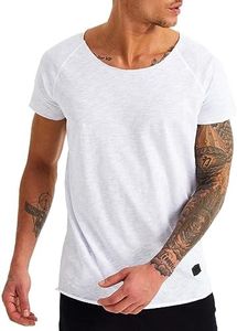 Leif Nelson pour des Hommes T-Shirt Basic Shirt inférieur col Rond Encolure Manche Courte Oversize Longsleeve Sweatshirt Pullover Hoodie Hoody Sweater LN6340; Taille M,