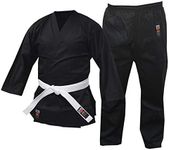 Cimac Student Karate Uniform Black 8oz Martial Arts Adult Children Kids Gi (150cm)