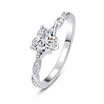 YARESUL Heart Rings for Woman Sterling Silver, AAA Cubic Zirconia Promise Ring, Anniversary Ring for Woman