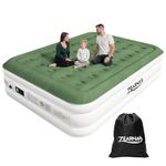Zearna Double Air Mattress, 203x152x46cm Inflatable Mattress Air Bed Airbed with Built-in Pump, 3 Mins Self Inflation Deflation, Fast Blow Up Mattress, Portable Guest Bed for Home Camping