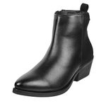 Mochi Women Black Leather Ankle Boot UK/7 EU/40 (31-90)