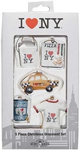 Kurt Adler 1.2-Inch to 1.5-Inch I Love NY Miniature Ornament Set, 5-Pack, Multicolor
