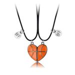 CERSLIMO Basketball Gifts for Boys Girls, 2 Pcs Matching Basketball Necklaces for Best Friend Gift | Magnetic Bff Friendship Gifts for Friend Birthday Graduation Christmas Best Friend Necklace, Black