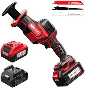 SEKGHY 20V MAX Brushless Cordless Recip Saw, 3100 RPM High Speed w/LED Light, 5Ah Battery & Fast Charger, Multi Blades for Wood/PVC/Metal, Handheld for Home Repair Trimming Demolition