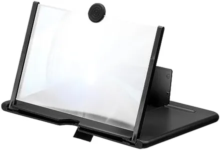 MECCANIXITY 10" Screen Magnifier for Cell Phone, 3D HD Magnifying Projector Screen Amplifier Stand for All Phones Movies Video Gaming, Black 8.7x7x0.5