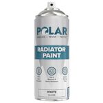 Polar Premium Gloss White Radiator Spray Paint - 400ml - Heat Resistant up to 100ºC - Quick Drying & No Primer needed - Exterior Surfaces for Radiators, Hot Water Tanks & More