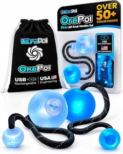 UltraPoi - OrbPoi Pro LED Knob Handles Set, Rechargeable Contact Poi Balls