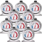 10 Pack Refrigerator Freezer Large Dial Thermometer Classic Series Fridge Freezer Alarm Thermometer Internal Temperature Gauge for Kitchen Refrigerator