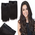 INAAYA Side Volumizer Hair Extension For Women Hair Volumizer 2 Clip Side Hair Extension Invisible Side And Front Cover Up Hair Extensions For Girls And Women (2 Clip Volumizer Big Brown Set of 2)