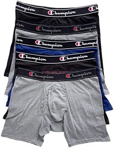 Champion Men's Elite X-Temp Double Dry Technology Boxer Briefs Underwear 5 Pack - Medium