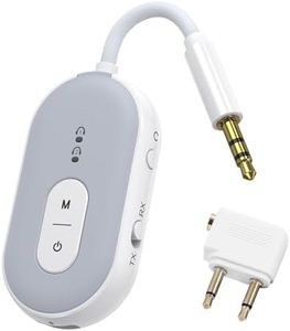 ORIA Bluetooth Adapter, Bluetooth 5.3 Transmitter Receiver for TV, Bluetooth Headphone Adapter with Dual Connection, Low Latency, Noise Reduction, Airplane Bluetooth Adapter for Hifi, Speakers, Car