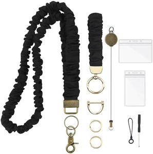 QTRQTR 2 Pcs Cute Lanyard for Id Badges Keys Set Scrunchie Lanyard Teacher