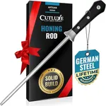 Cutluxe Honing Rod, Sharpening Steel for Kitchen Knives – 10" Honing Steel – Ergonomic Handle Design – Artisan Series