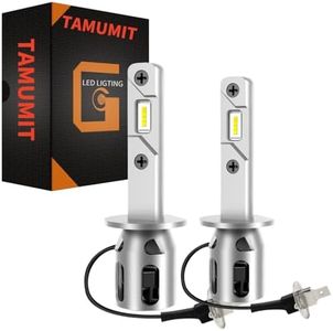 TAMUMIT Fog Light Bulb 20000LM 120W,High and Low Beam, 6500K Cool White, 1:1 Mini Size Plug and Play, Fog Lights, 800% brightness upgrade, 30000 Hours Bulbs with Fan,Pack of 2 (H1)