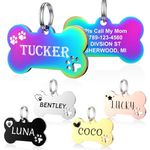 YEHANTI Pet Tags for Dogs Cats, Dog Tag Personalized Engraving Pet ID Tags, Stainless Steel Custom Name Tag for Dog and Cat, Dog Tags Engraved for Pets with Various Cute and Beautiful Icons, Bone