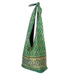 NOVICA Women's Sling Cross Body Bag Royal Thai Emerald Royal Thai Emerald One Size Green