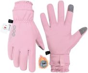 HANDLANDY Winter Gloves for Men & Women, Insulated Waterproof for Cold Weather, Thermal Glove for Cycling, Ski, Riding, Driving, Biking, Running (Light Pink, Small)