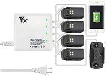 Multiple Battery Charger with 4 Channel Rapid Balance Charger Ports and 2 USB Ports for DJI Spark Drone Battery and Remote Controller 6 in 1