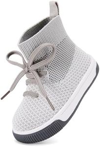 BMCiTYBM Baby Shoes Infant Boy Girl First Walker Shoes Toddler Walking Shoes Lightweight Non-Slip Sneakers for 6 9 12 18 24 Months, A4-grey, 6-12 Months Infant