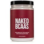 NAKED BCAAs Amino Acids Powder - 100 Servings - Vegan Unflavored Branched Chain Amino Acids 500 grams | 100% Pure 2:1:1 Formula - Instantized All Natural BCAA Powder Supplement to Boost Muscle Growth (Unflavored)