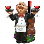 Winsome Collection Wine Bottle Glass Holder Stand Rack Showpiece Statue for Home Hotel Bar Restaurant Decor Multicolor Polyresin Pack of 1