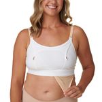 Bravado! Basics Hands Free Pumping Bra, Comfortable, Clip and Go Pumping, Nursing Bra Accessory, White XL/XXL