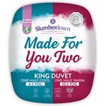 Slumberdown Made For You Two King Size Duvet - Dual 4.5 Tog Lightweight Cool Summer Plus 10.5 Tog All Seasons 2-in-1 Quilt - Soft Touch Cover, Hypoallergenic, Machine Washable, Size (225cm x 220cm)