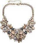 Womens Statement Necklaces Flower Chunky Necklace Floral Bib Necklaces, 20 inch, Metal, Created Opal