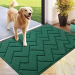 hicorfe Indoor Doormat,Front Back Door Mat Rubber Backing Non Slip Door Mats 24"x35" Absorbent Resist Dirt Entrance Doormat Inside Floor Mats for Entryway Washable Low-Profile(Evergreen)